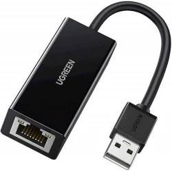 Адаптер Ugreen Ethernet USB 2.0 to LAN RJ45, Черный