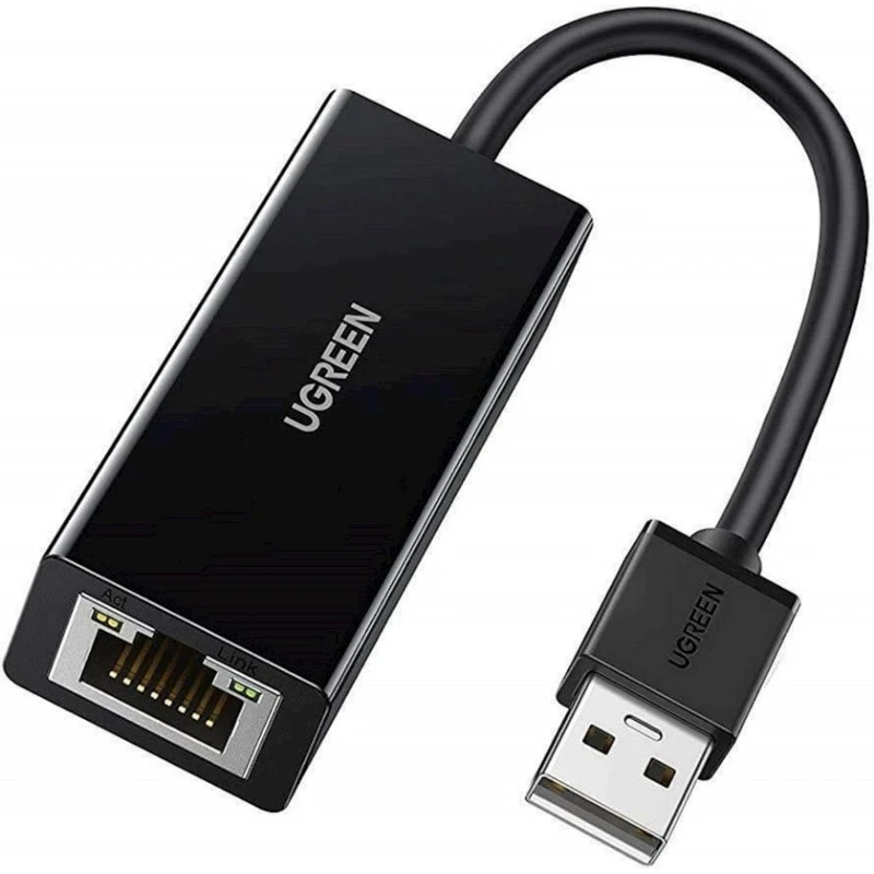Адаптер Ugreen Ethernet USB 2.0 to LAN RJ45, Черный Адаптер Ugreen Ethernet USB 2.0 to LAN RJ45, Черный