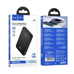 Внешний аккумулятор Hoco Q21 10000mAh Black и в подарок кабель Borofone BX51 Type-C To Lightning