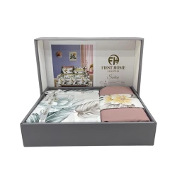 Комплект постельного белья First Home SHA-00002732, пододеяльник 200x220 см, простыня 250x250 см, 2 шт наволочки 50х70 см, евро, хлопок, разноцветный