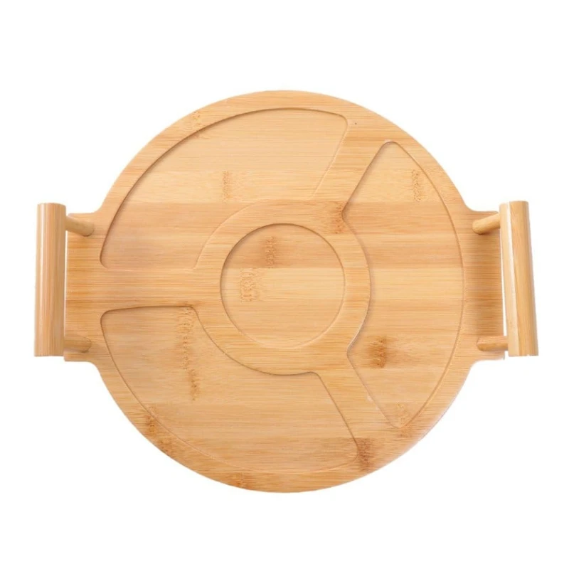 Çərəz qabı, keramika/bambuk, ağ/qəhvəyi, 27x31 sm