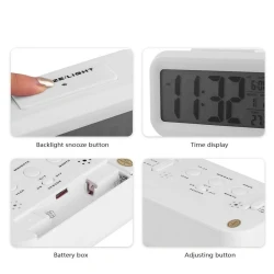 Rəqəmsal saat-zəngli saat, termometrli, ağ (Saat1019S white) Rəqəmsal saat-zəngli saat, termometrli, ağ (Saat1019S white)