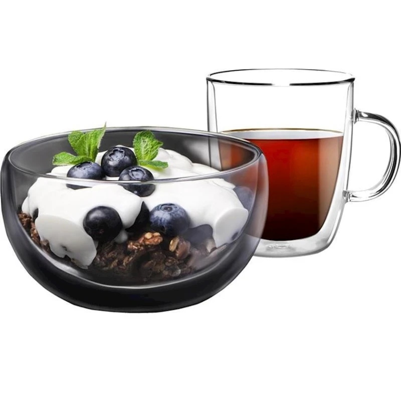 Набор для завтрака Ardesto AR-2650-BG 2 предмета, Боросиликатное стекло, С двойными стенками, прозрачный