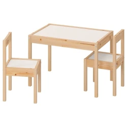 Стол детский с 2 стульями IKEA Latt, сосна, белый Стол детский с 2 стульями IKEA Latt, сосна, белый
