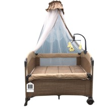 Manej-çarpayı Cool Baby VL-KIDS-150, qəhvəyi, 110х70х74 sm