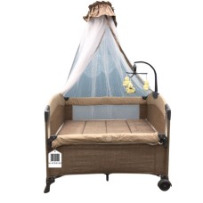 Manej-çarpayı Cool Baby VL-KIDS-150, qəhvəyi, 110х70х74 sm