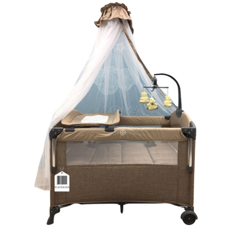 Манеж-кровать Cool Baby VL-KIDS-150, коричневая, 110х70х74 см Манеж-кровать Cool Baby VL-KIDS-150, коричневая, 110х70х74 см