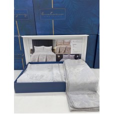 Dəst MiraNova Larin SF-679, şenil, ikinəfərlik, boz, örtük 240х260 sm, yastıq üzü 50х70 sm/2 əd