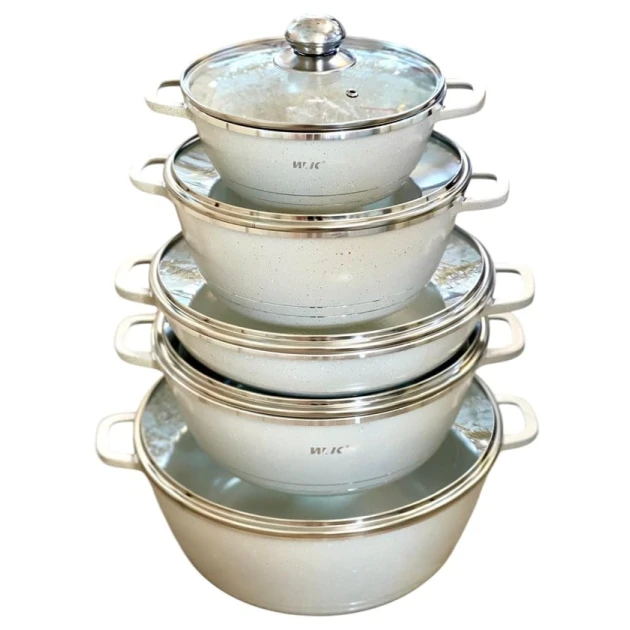 Набор кастрюль VK SHA-00005938, гранит, белый, 5 предметов, 20/24/28/32 см