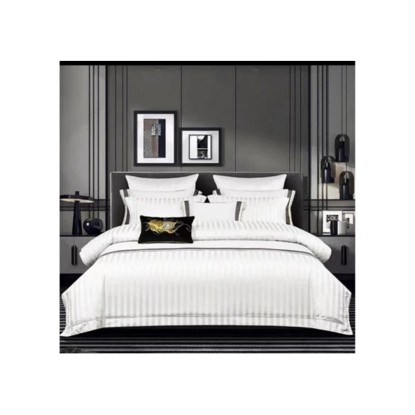 Yataq dəsti MM Tekstil MM-90, mələfə 230х250 sm, yorğan üzü 200х230 sm, yastıq üzləri 50x70 sm, ikinəfərlik, ağ