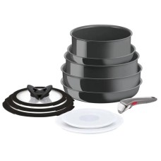 Yemək bişirmək üçün dəst Tefal Ingenio Ceramic Renew, alüminium/keramika, qara, 11 parça