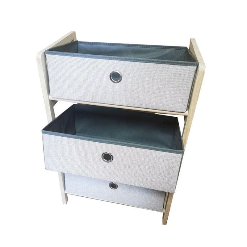 Стеллаж OB28 бамбук, 3 отделений, 43x45x28 см