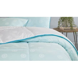 Одеяло Yataş Dacron Climarelle Cool 235x215 см, двуспальное XL, летнее, белое/голубое