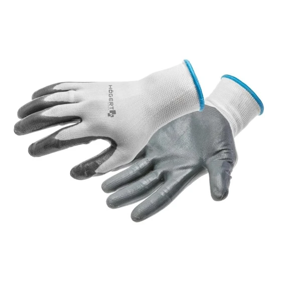 Перчатки Högert Terra K215, нейлон/латекс, серые