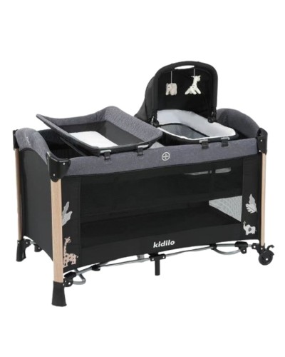 Manej-çarpayı Kidilo AP940S, metal/plastik, qara