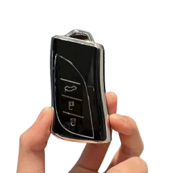 Чехол для автомобильного ключа 0622, черный/серебристый Чехол для автомобильного ключа 0622, черный/серебристый