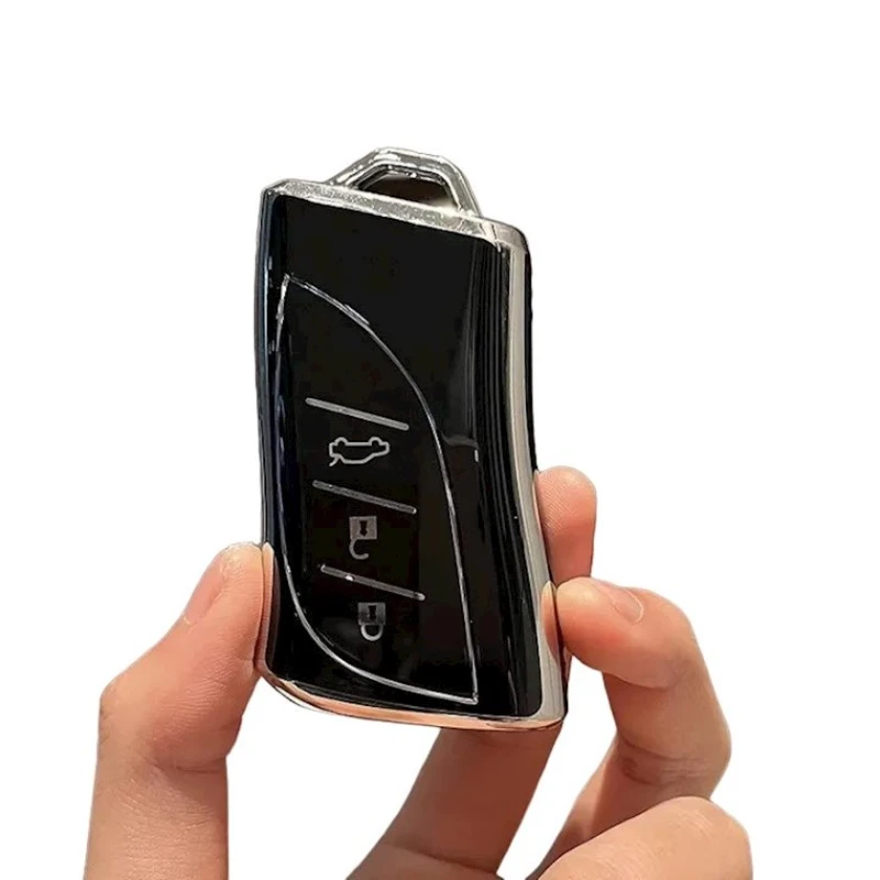Чехол для автомобильного ключа 0622, черный/серебристый Чехол для автомобильного ключа 0622, черный/серебристый