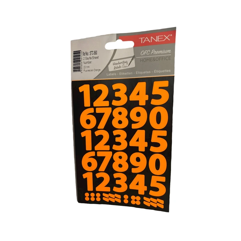 Набор наклеек Tanex STC-560 Fluorescent Orange, 23 мм, 2 листа