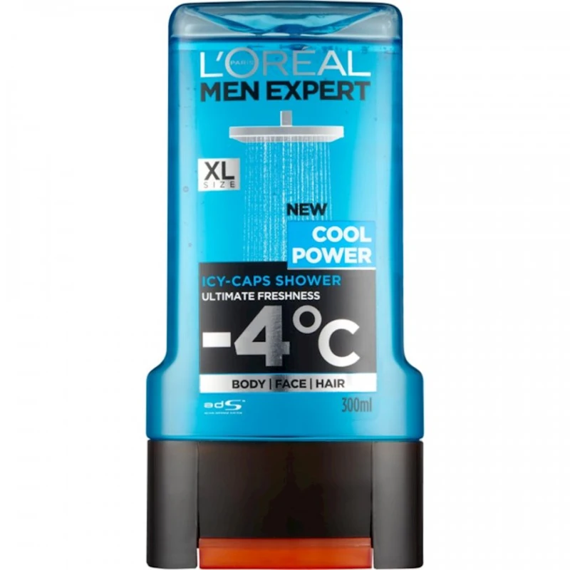 Duş geli L'Oréal Paris Men Expert Cool Power Icy Caps 300 ml Duş geli L'Oréal Paris Men Expert Cool Power Icy Caps 300 ml