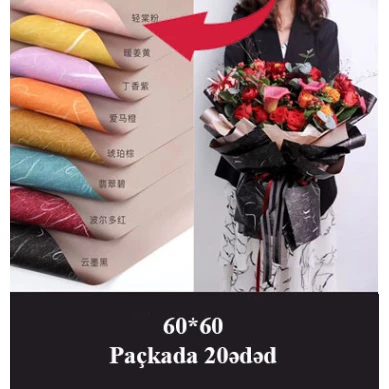 Qablaşdırma kağızı, çəhrayı, 60x60 sm, 20 əd