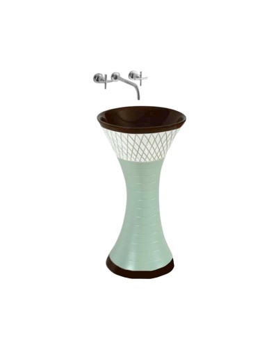 Çanaq Asiano Tulpan Quenny 006 OKH-6390, keramika, boz/qara, 83x45 sm