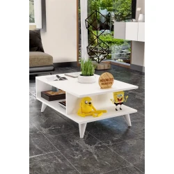 Журнальный стол Manolya ev_12551115, ЛДСП, белый, 90x60x40 см Журнальный стол Manolya ev_12551115, ЛДСП, белый, 90x60x40 см