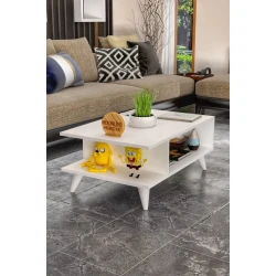 Журнальный стол Manolya ev_12551115, ЛДСП, белый, 90x60x40 см Журнальный стол Manolya ev_12551115, ЛДСП, белый, 90x60x40 см