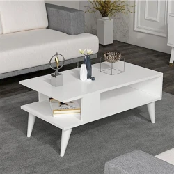 Журнальный стол TV Stend M6, ЛДСП, белый, 90x40x45 см