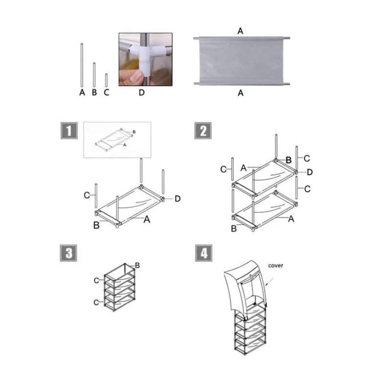 Ayaqqabı üçün orqanayzer 868-9, qara