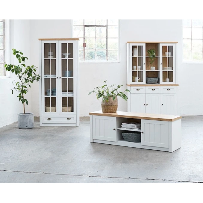 Тумба под телевизор JYSK Markskel, 160x43x54 см, светло-коричневый/белый