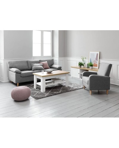 Televizor altına tumba JYSK Markskel, 160x43x54 sm, açıq qəhvəyi/ağ