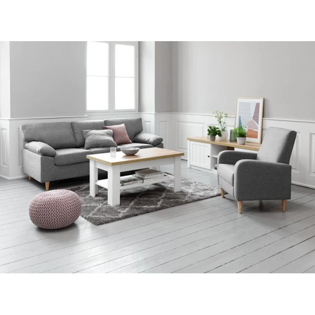 Тумба под телевизор JYSK Markskel, 160x43x54 см, светло-коричневый/белый