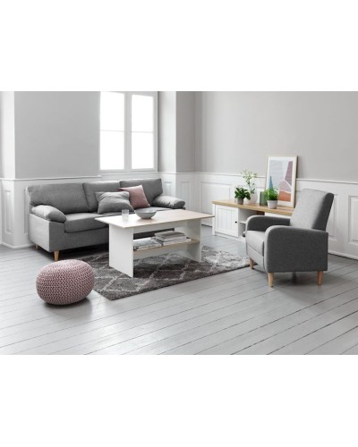 Televizor altına tumba JYSK Markskel, 160x43x54 sm, açıq qəhvəyi/ağ