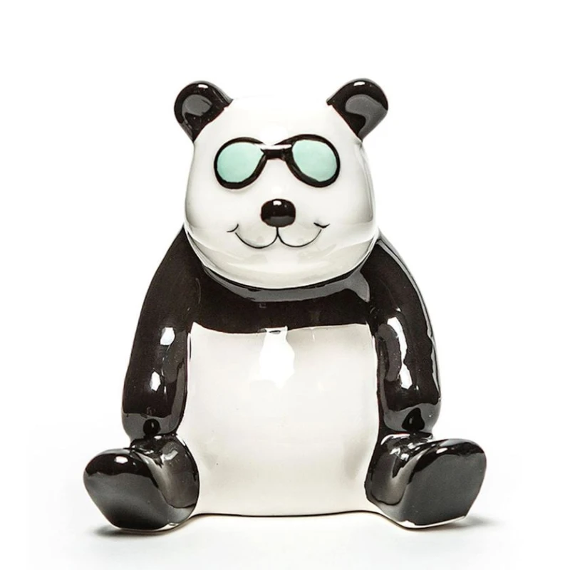 Декоративная фигурка Hom-me Панда, 9х2x11.3 см, доломит, Черный/Белый