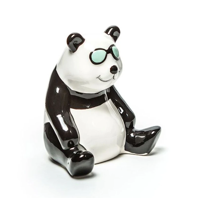 Декоративная фигурка Hom-me Панда, 9х2x11.3 см, доломит, Черный/Белый