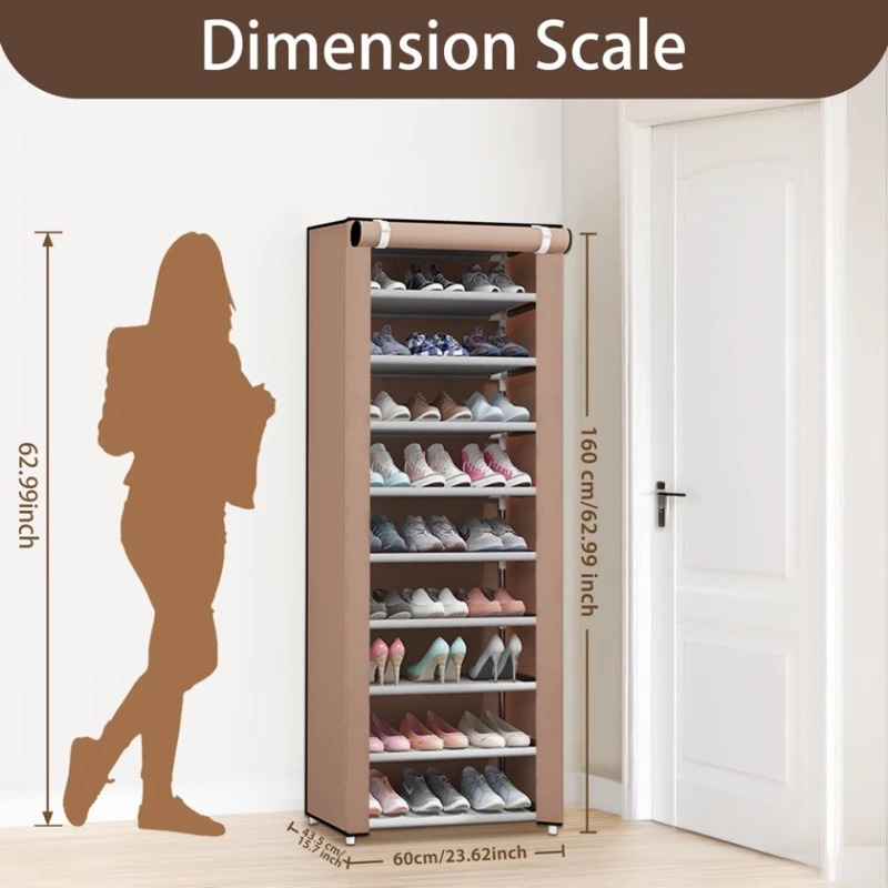 Органайзер для обуви 556, коричневая, 160x43.5x60 см