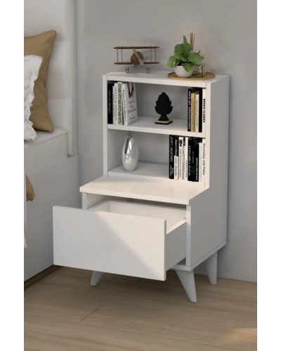 Çarpayıyanı tumba Ev Plus ev_12115687, LDSP, ağ, 76x45x40 sm