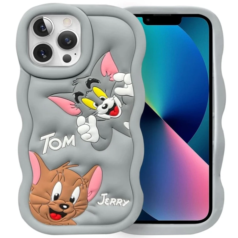 Чехол Tom Jerry Boz Silicone Case для iPhone 15 Pro Max, Серый Чехол Tom Jerry Boz Silicone Case для iPhone 15 Pro Max, Серый