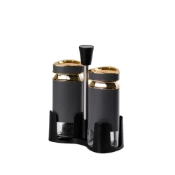 Набор емкостей для хранения специй MagiDeal SE133, черный/золотистый