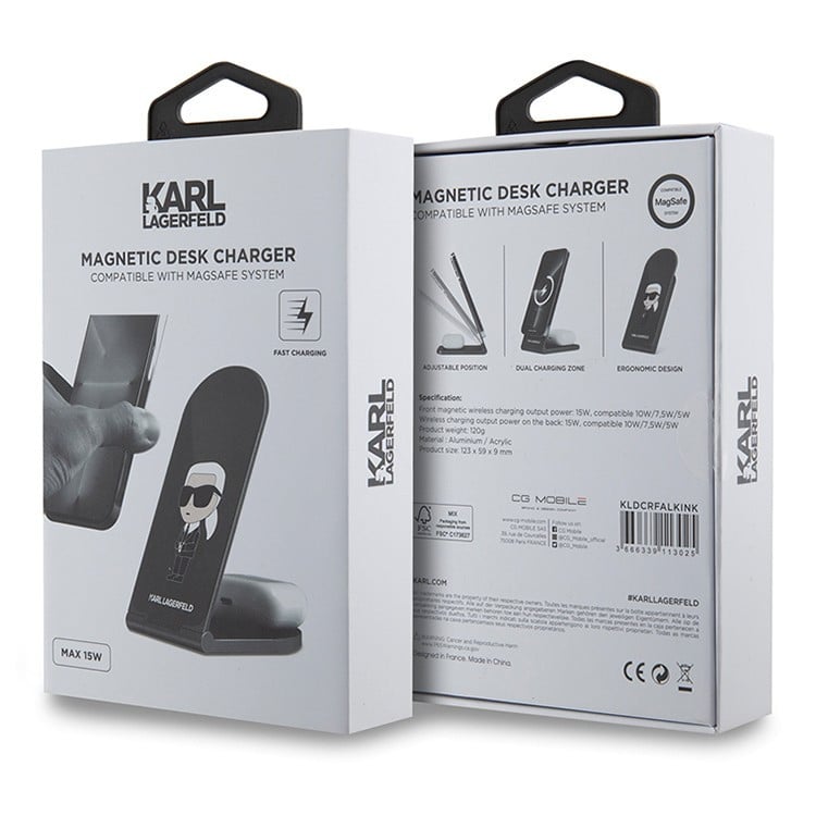 Магнитное зарядное устройство KarlLagerfeld черное Магнитное зарядное устройство KarlLagerfeld черное