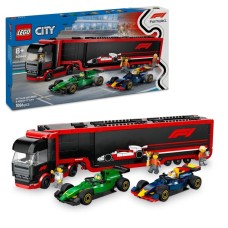 Konstruktor LEGO City F1® Truck with RB20 & AMR24 F1® Cars 60445, 1086 parça, 8 yaşdan