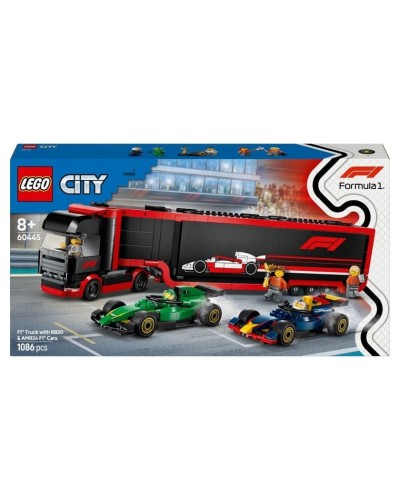 Konstruktor LEGO City F1® Truck with RB20 & AMR24 F1® Cars 60445, 1086 parça, 8 yaşdan