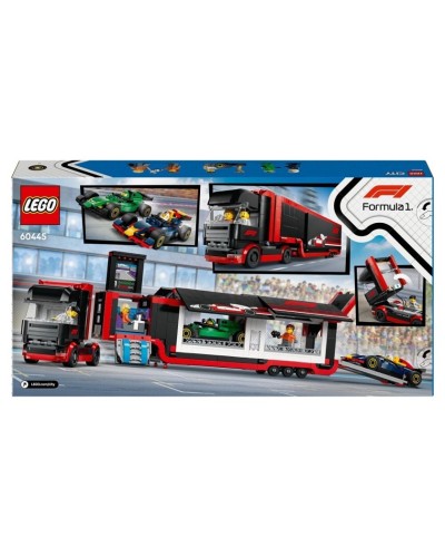 Konstruktor LEGO City F1® Truck with RB20 & AMR24 F1® Cars 60445, 1086 parça, 8 yaşdan