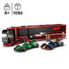Конструктор LEGO City F1® Truck with RB20 & AMR24 F1® Cars 60445, 1086 деталей, от 8 лет