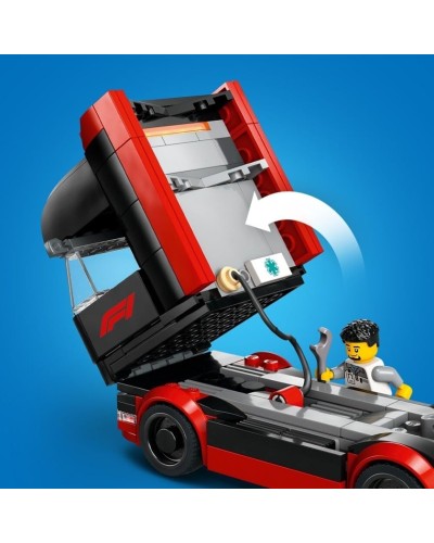Konstruktor LEGO City F1® Truck with RB20 & AMR24 F1® Cars 60445, 1086 parça, 8 yaşdan