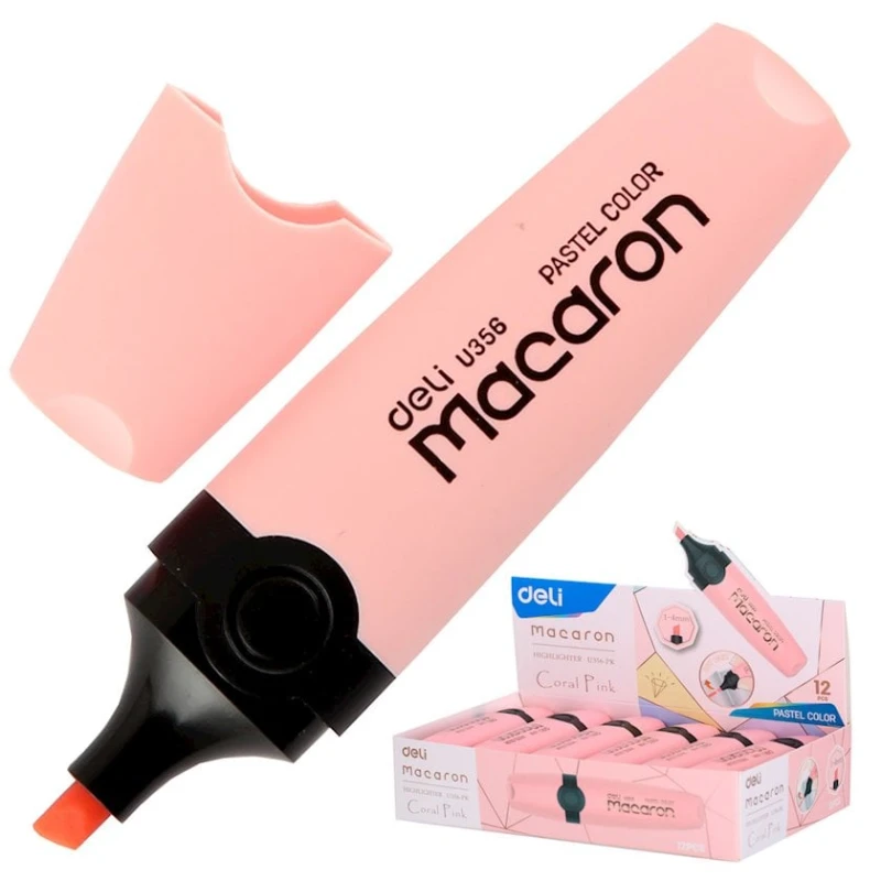 Mətn işarələyici marker Deli Macaron pastel-çəhrayı