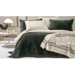 Набор покрывал с наволочками Yataş King, покрывало 250x260 см, наволочки 50x70 см 2 шт, двуспальный, хлопок/полиэстер, хаки