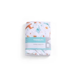 Детское банное полотенце с капюшоном Funnababy Giraffe, голубой, 75x75 см