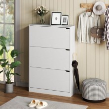 Ayaqqabı üçün tumba Art Mebel 32, laminat, ağ, 110х70х30 sm