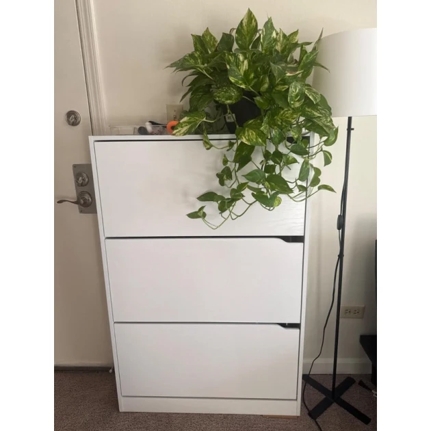 Тумба для обуви Art Mebel 32, ламинат, белая, 110х70х30 см